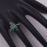 0.96 Ct Octagon Step Cut, Marquise Mixed Cut Natural Emerald 14K Gold Ring