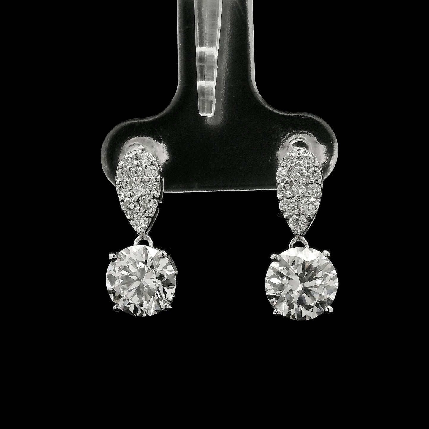 3.40 Carats Lab Grown Diamond 14K Gold Earrings