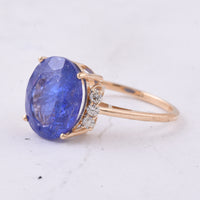 5.41 Ct Oval Natural Tanzanite 14K Gold Ring