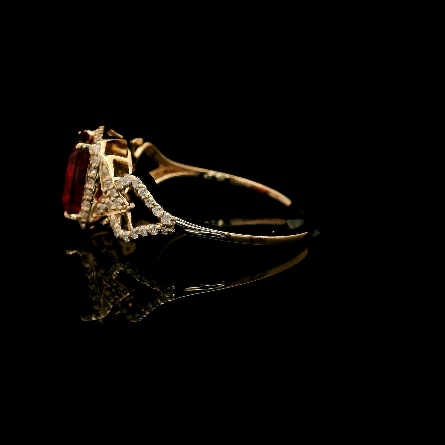 1.99 Ct Emerald Cut Lab Grown Ruby 14K Gold Ring