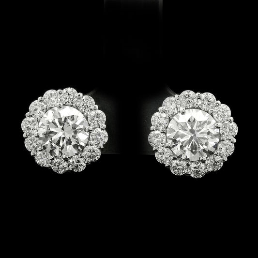 3.80 Carats Lab Grown Diamond 14K Gold Earrings