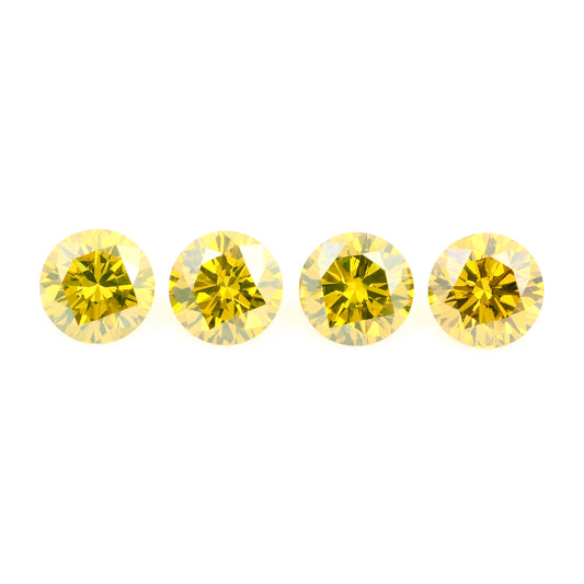 0.70 Yellow Diamond Round Loose Gemstone