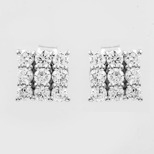 0.62 Ct Round Lab Grown Diamond 925 Silver Earrings