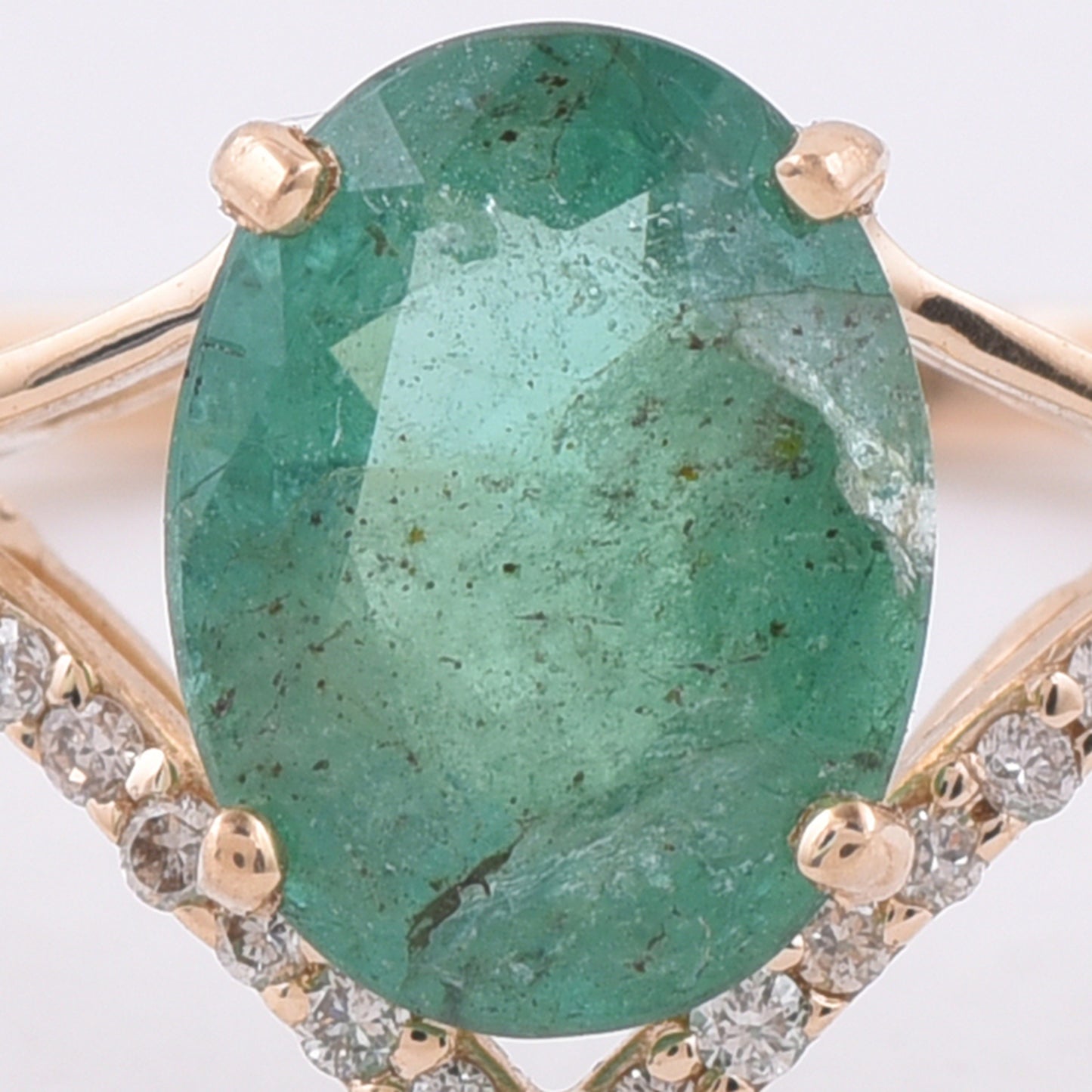 1.28 Ct Oval Natural Emerald 14K Gold Ring