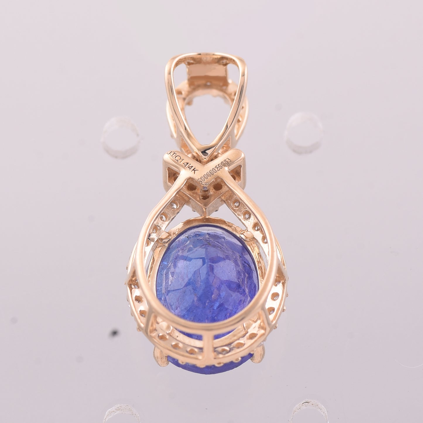 3.52 Ct Oval Mixed Cut Natural Tanzanite 14K Gold Pendant