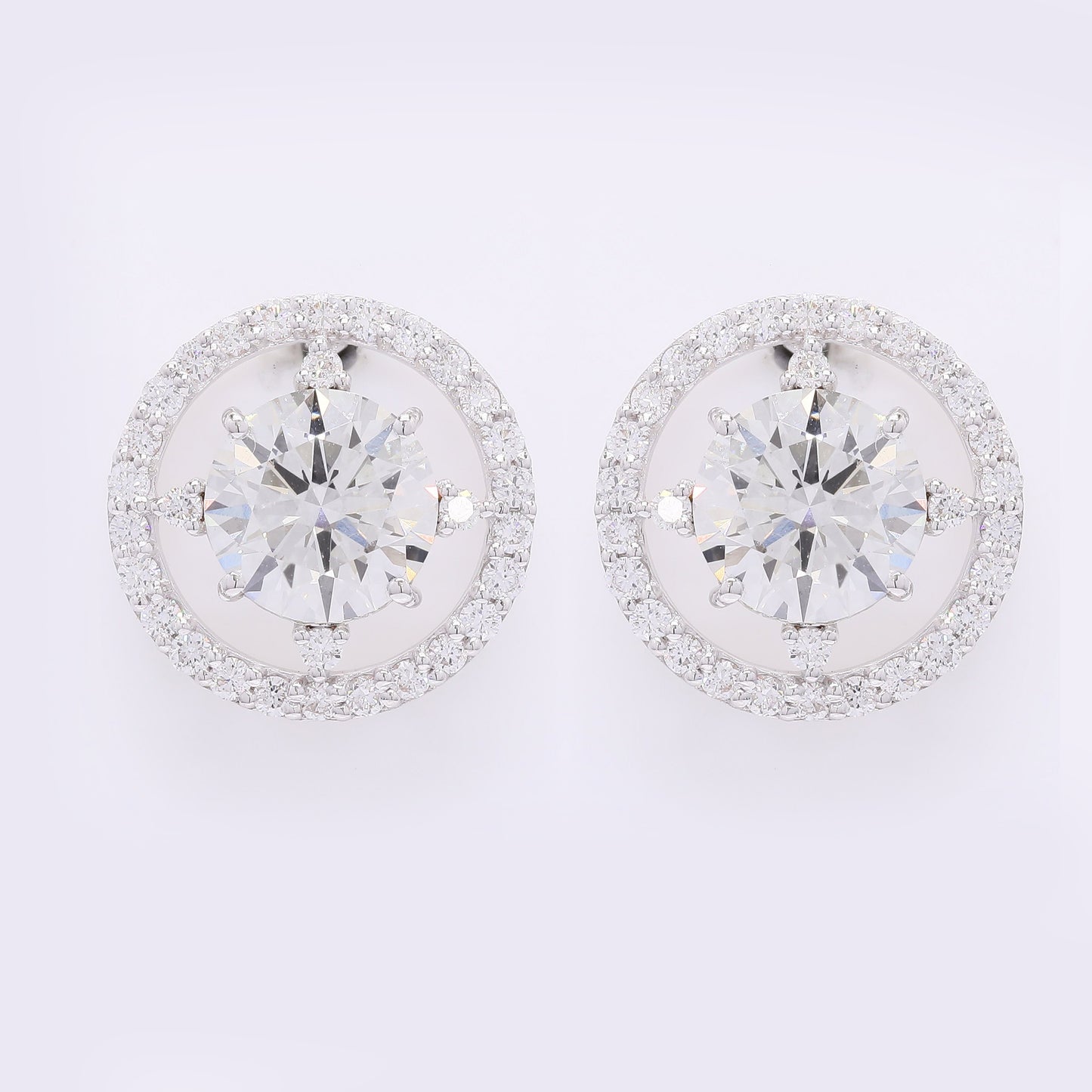 4.25 Carats Lab Grown Diamond 14K Gold Earrings