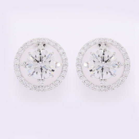 4.25 Carats Lab Grown Diamond 14K Gold Earrings