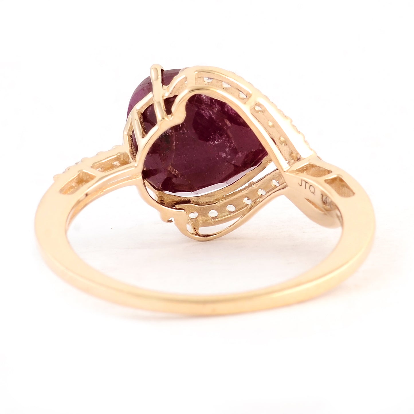 4.47 Ct Pear Ruby 14K Gold Ring