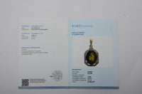 3.22 Ct Oval Mixed Cut Natural Bi Coloured Sapphire 14K Gold Pendant