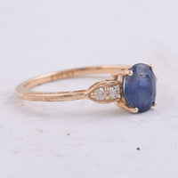 1.46 Ct Oval Natural Sapphire 14K Gold Ring