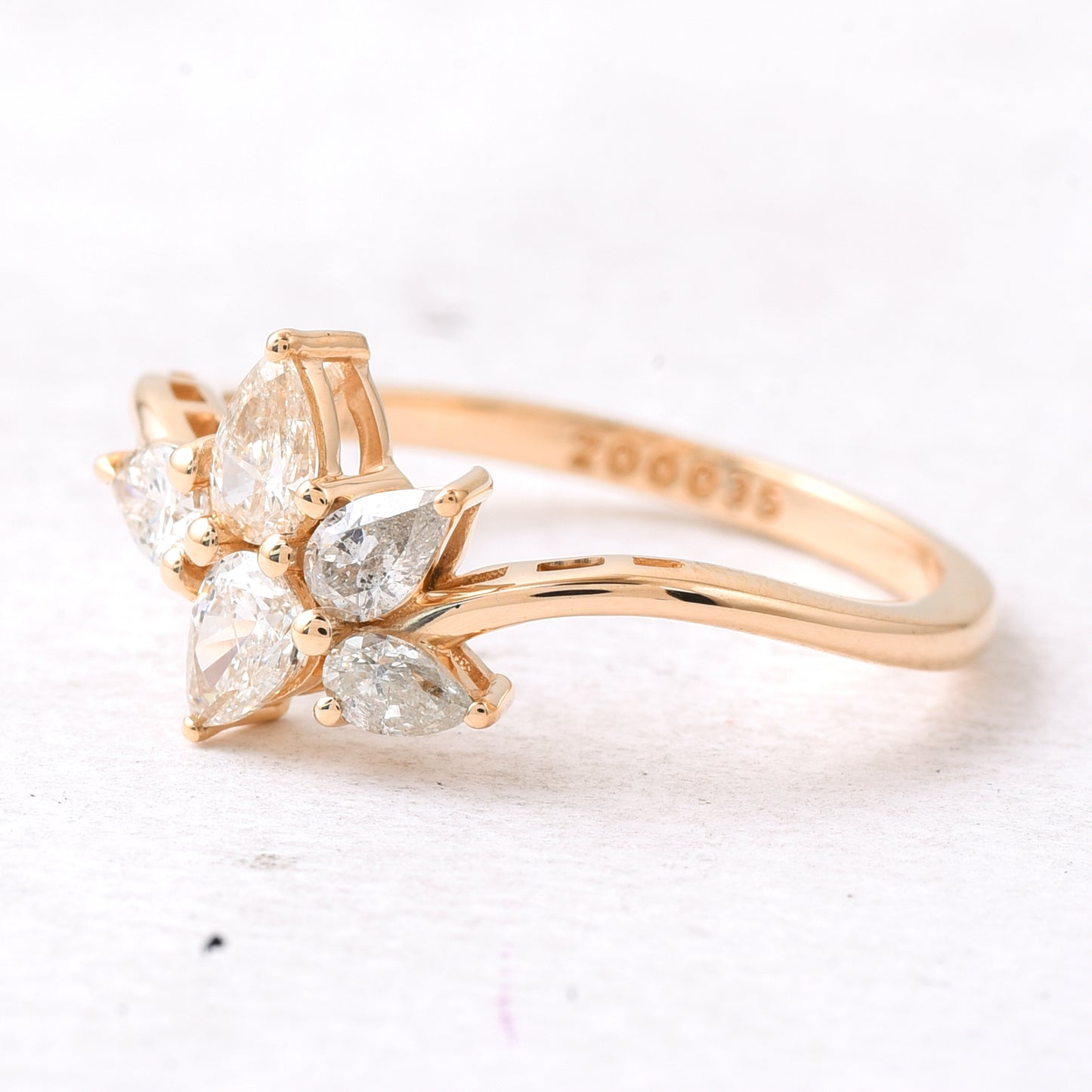 0.54 Ct Pear Diamond 14K Gold Ring