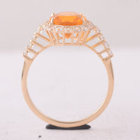 2.47 Ct Oval Fire Opal 9K Gold Ring