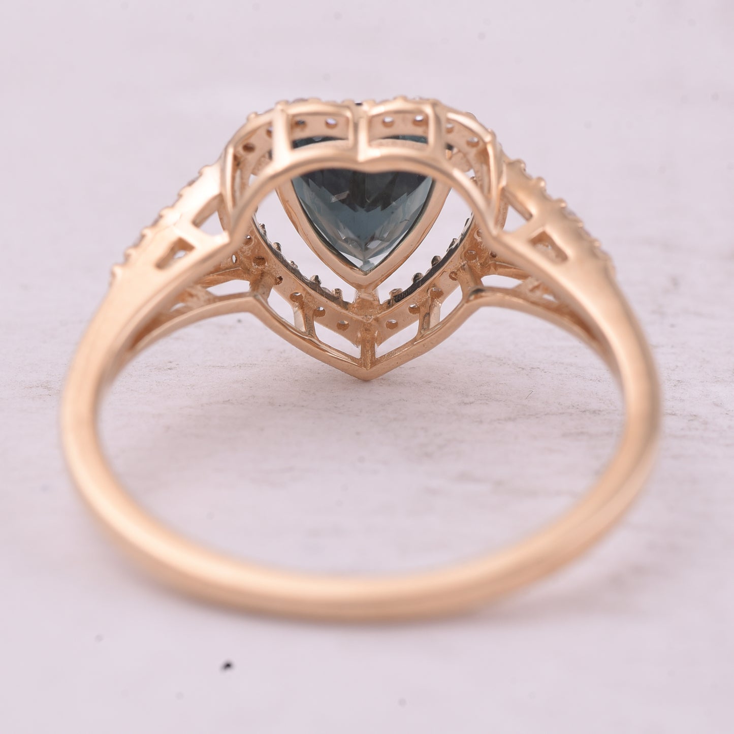 1.26 Ct Triangle Mixed Cut Natural Green Tourmaline 14K Gold Ring