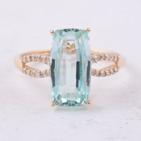 3.90 Ct Cushion Natural Emerald 14K Gold Ring