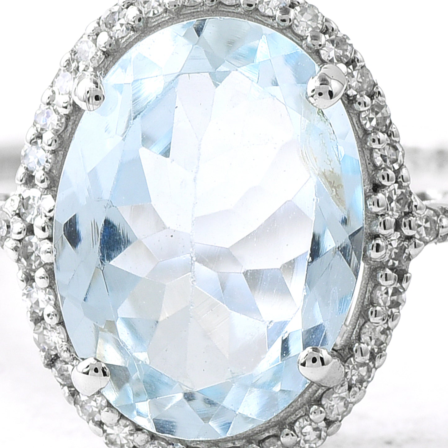 2.48 Ct Oval Aquamarine 950 Platinum Ring