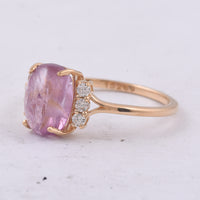 2.76 Ct Cushion Cabochon Cut Natural Spinel 14K Gold Ring