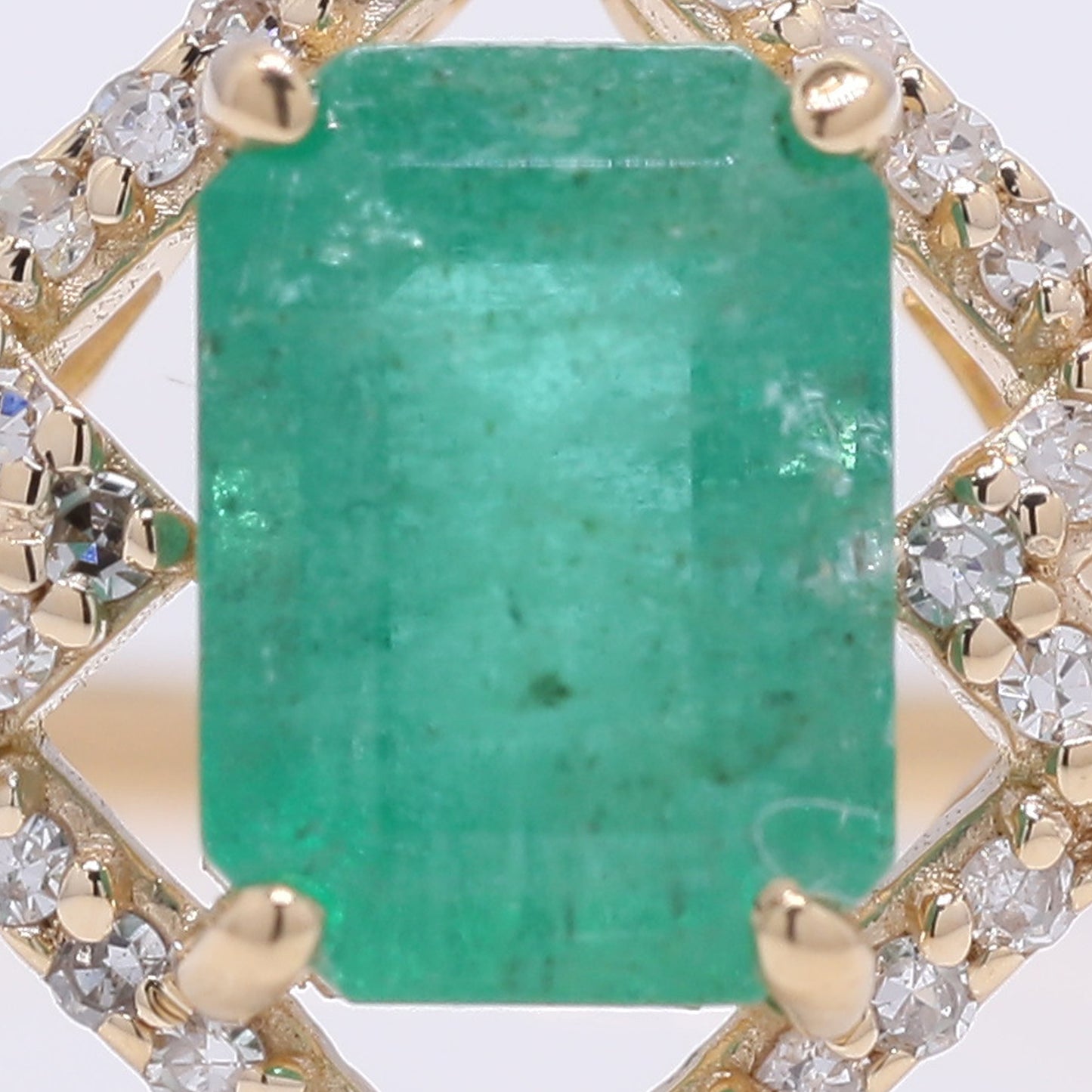 1.18 Ct Octagon Step Cut Natural Emerald 14K Gold Ring