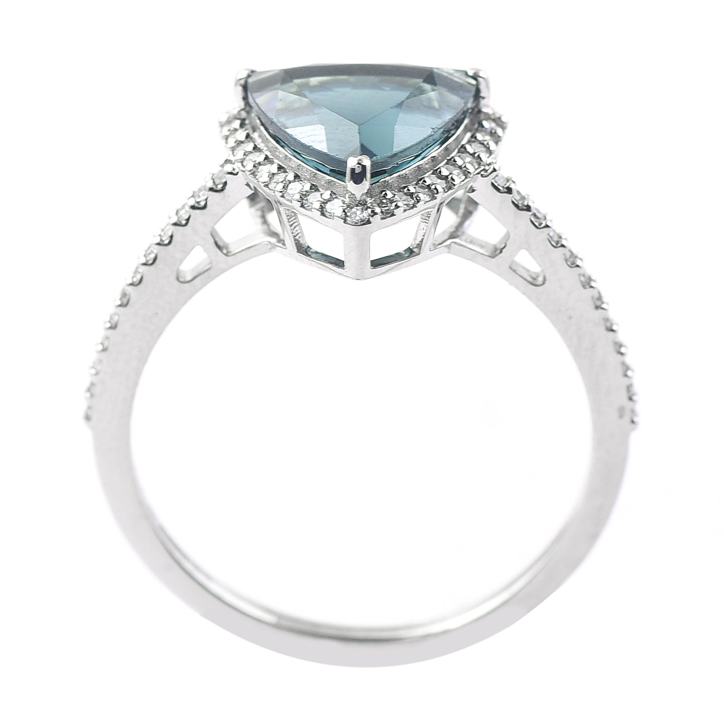 2.11 Ct Triangle Mixed Cut Natural Tourmaline 950 Platinum Ring
