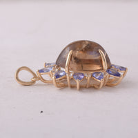 11.37 Ct Oval Tourmaline 9K Gold Pendant