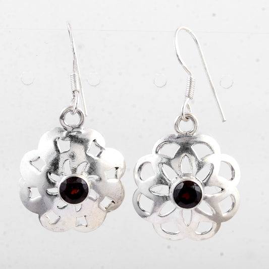 2.07 Ct Garnet 925 Sterling Silver Earrings