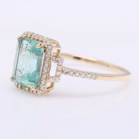 1.83 Ct Octagon Step Cut Natural Emerald 14K Gold Ring