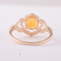 1.03 Ct Round Br.Opal 9K Gold Ring