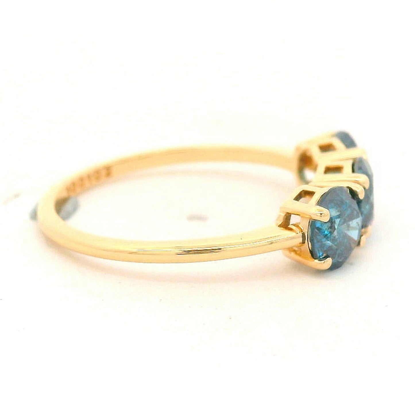 1.63 Ct Round Blue Diamond 14K Gold Ring
