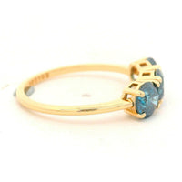 1.63 Ct Round Blue Diamond 14K Gold Ring