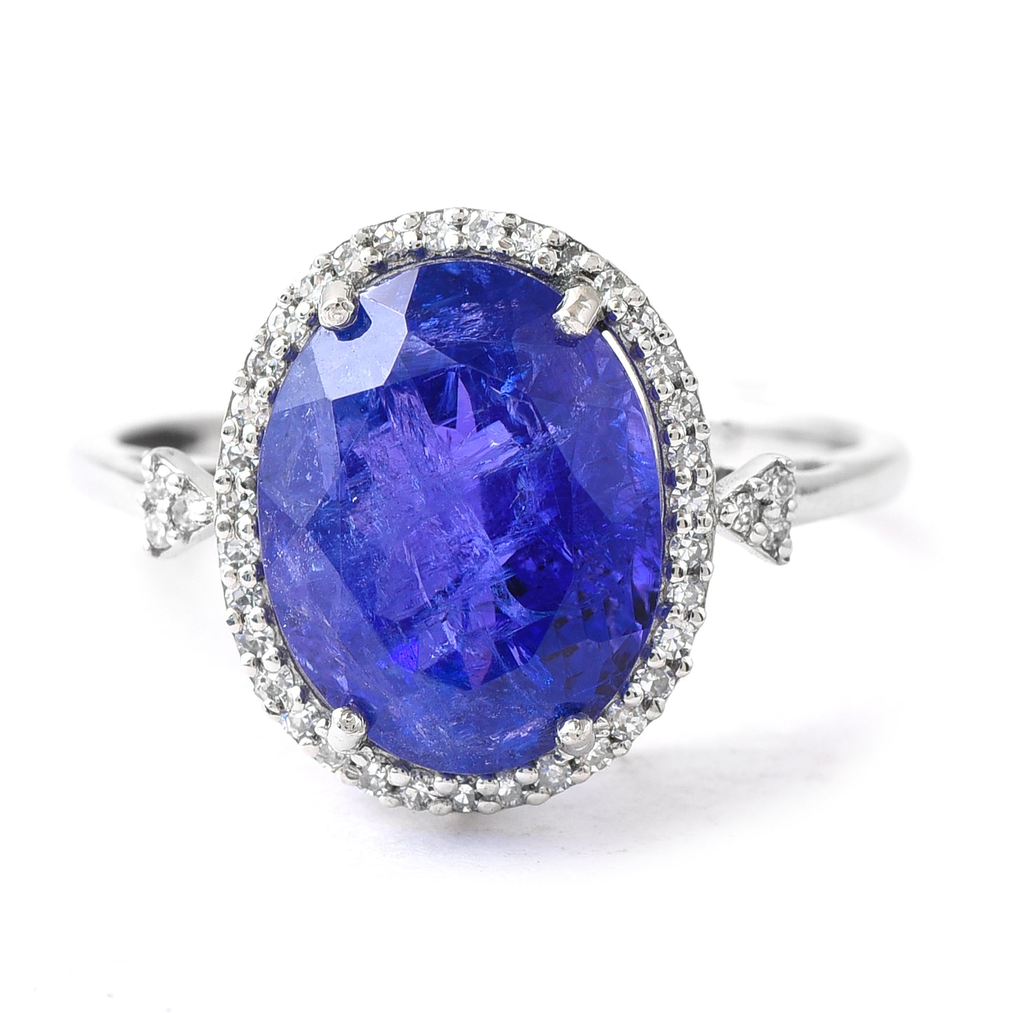 2.93 Ct Oval Mixed Cut Natural Tanzanite 950 Platinum Ring