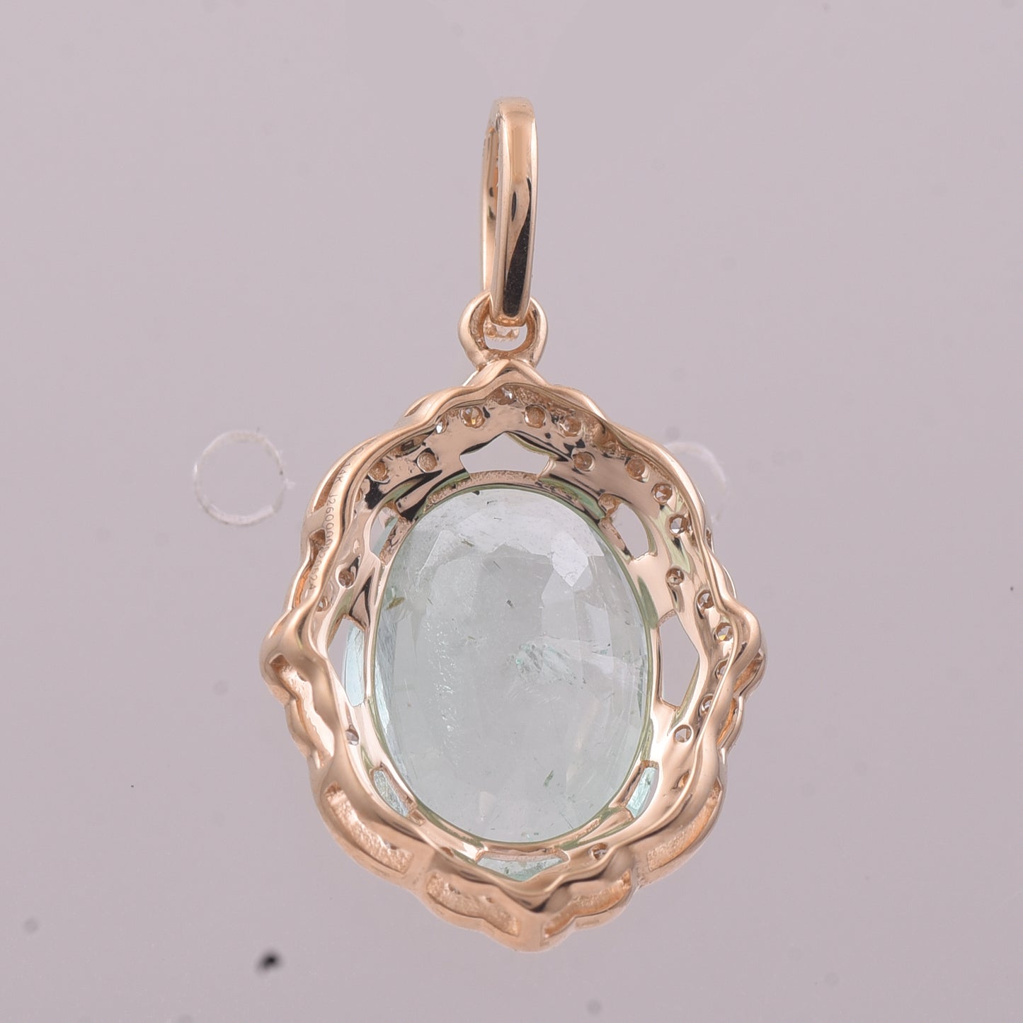 3.51 Ct Oval Mixed Cut Natural Emerald 14K Gold Pendant