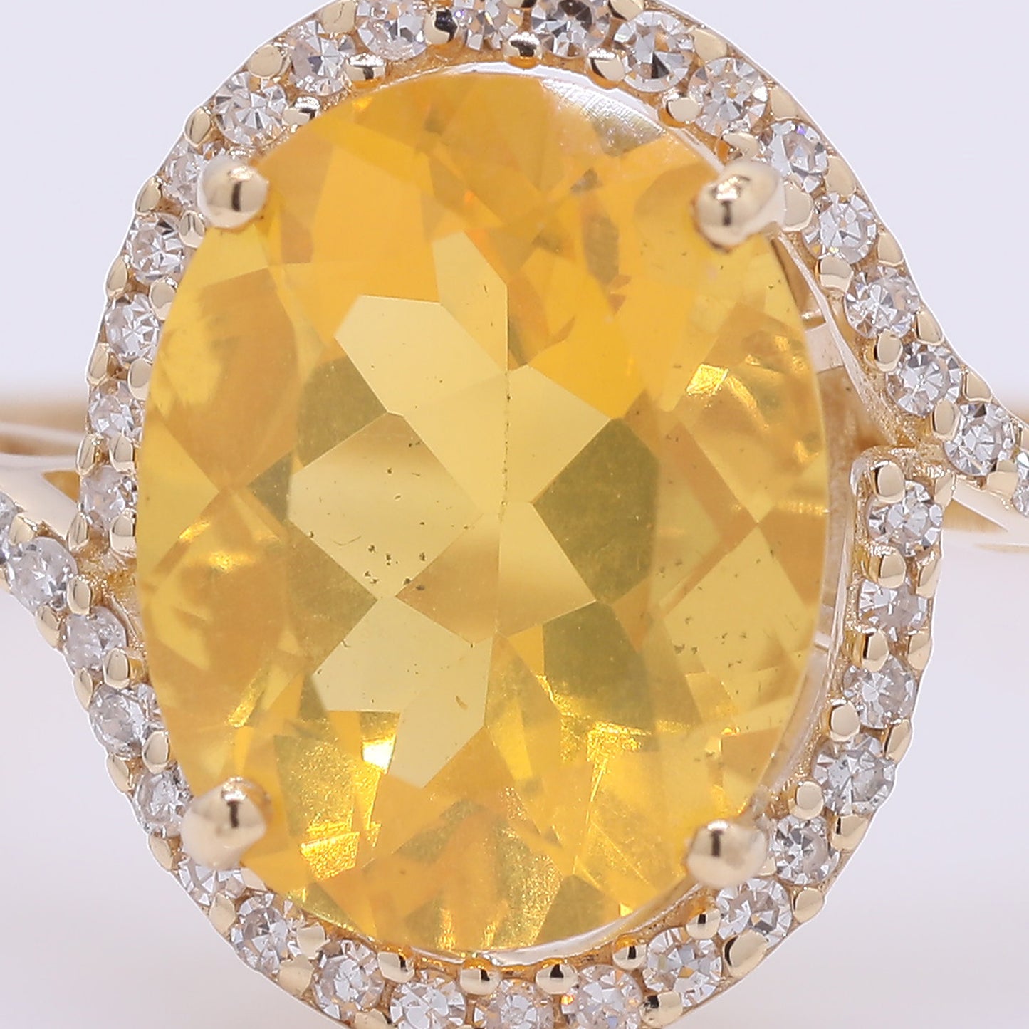 1.94 Ct Oval Mixed Cut Natural Fire Opal 14K Gold Ring