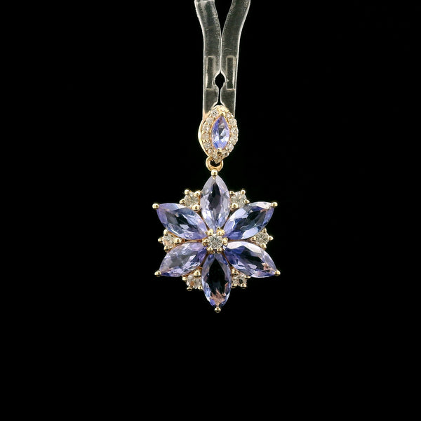 2.27 Ct Marquise Tanzanite 14K Gold Pendant