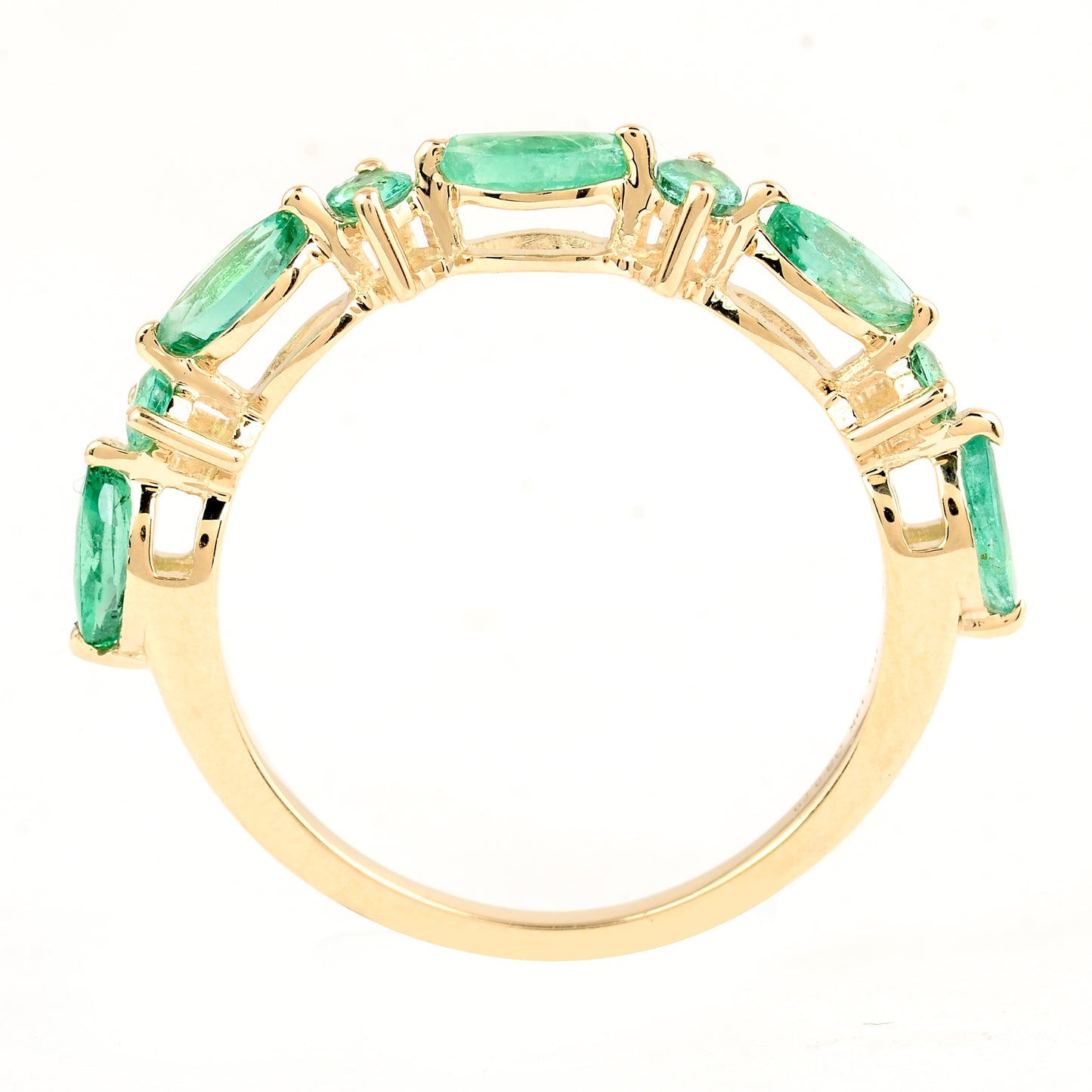 0.79 Ct Pear Emerald 14K Gold Ring
