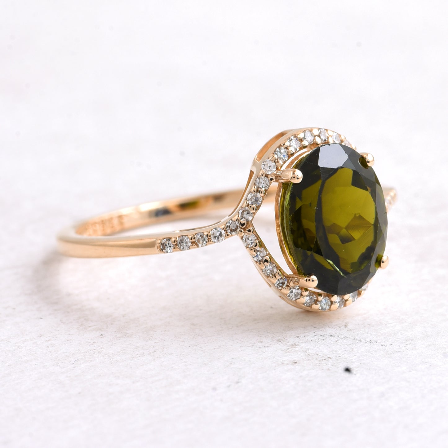 2.08 Ct Single Cut Natural Tourmaline 14K Gold Ring