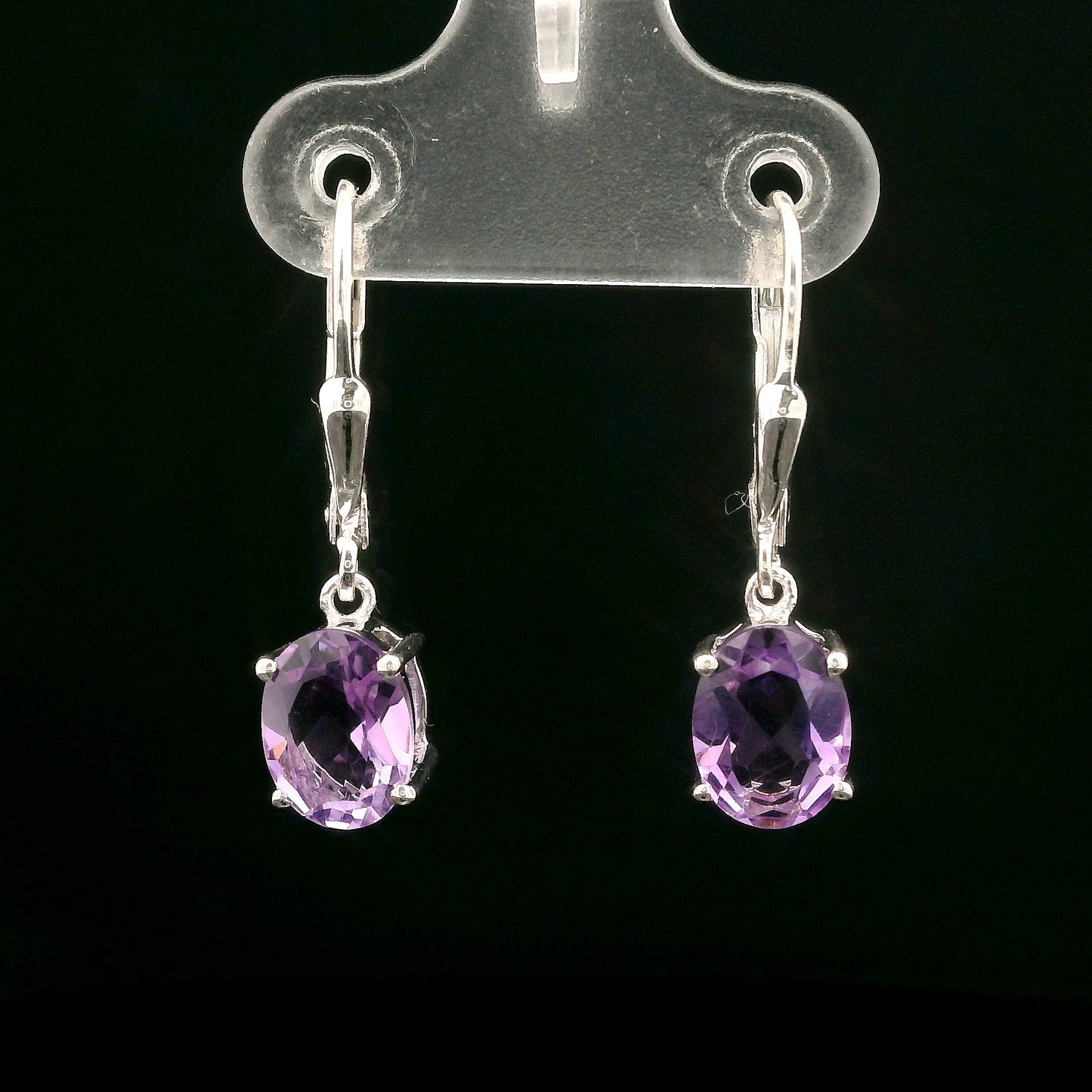 2.00 Ct Oval Amethyst 925 Sterling Silver Earrings