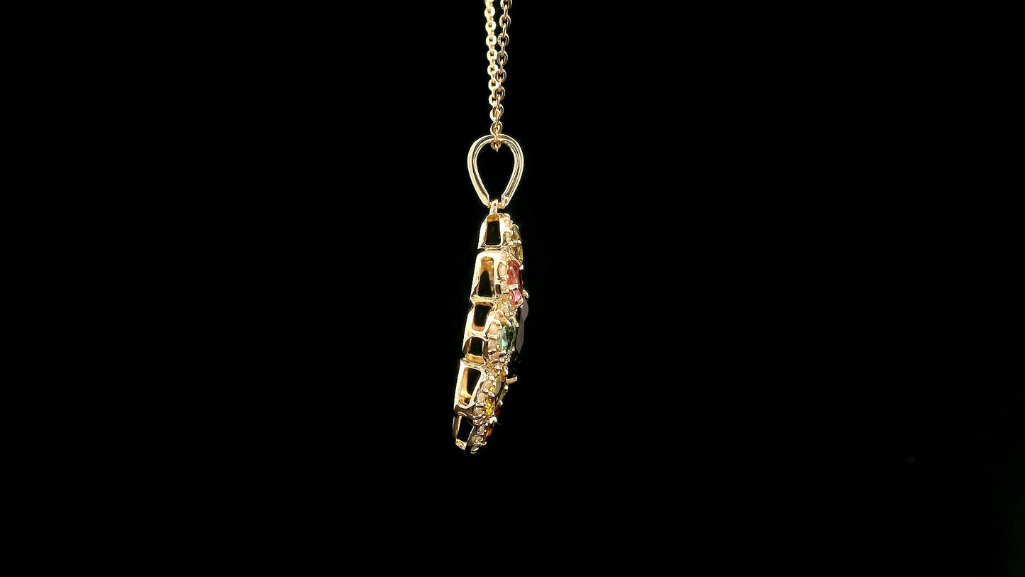 1.83 Ct Marquise Tourmaline 14K Gold Pendant