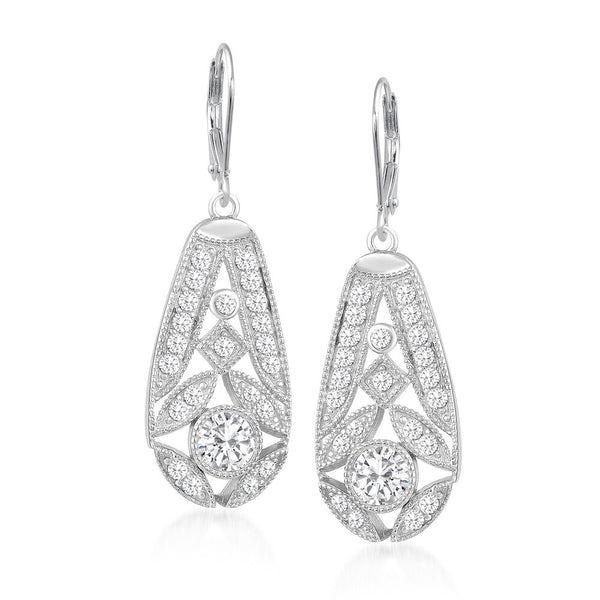 2.92 ct. Moissanite Round Sterling Silver Women Earrings