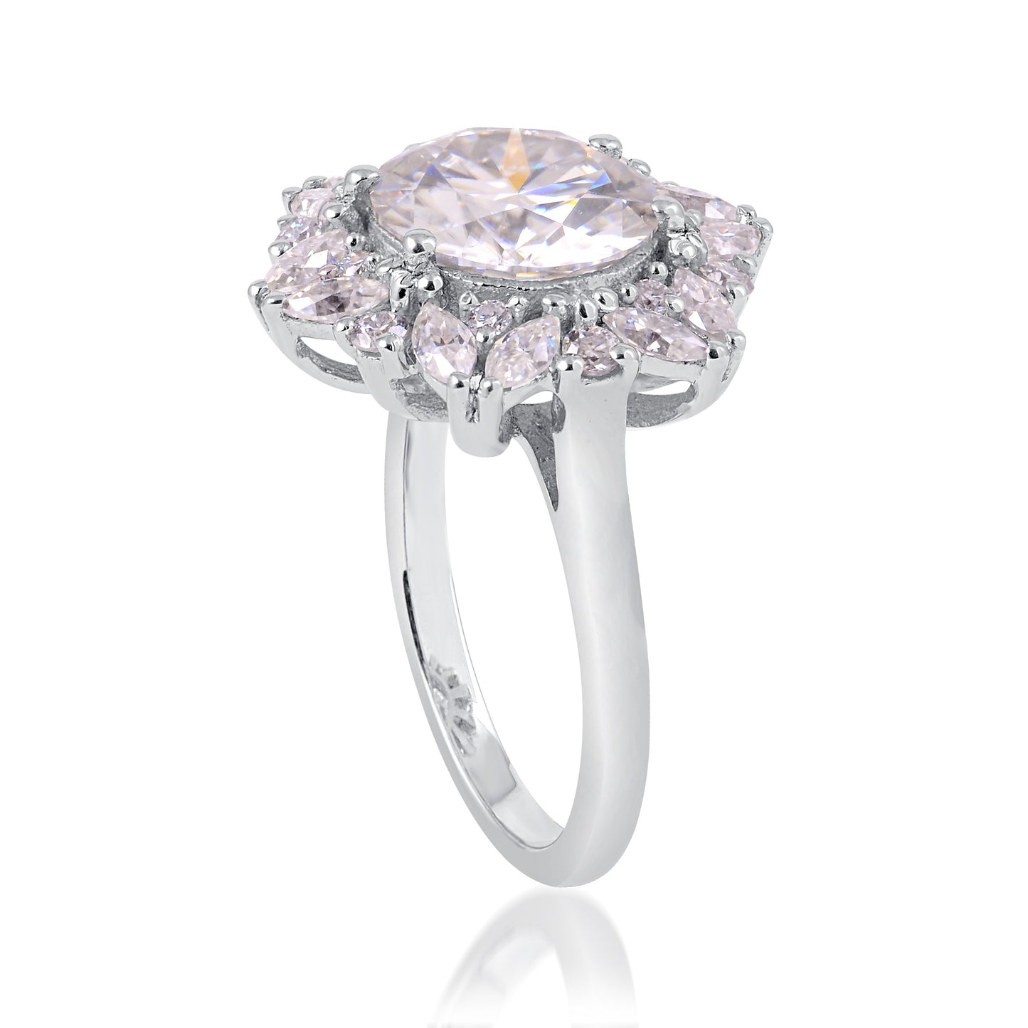 4.55 Ct Round Moissanite 925 Sterling Silver Ring