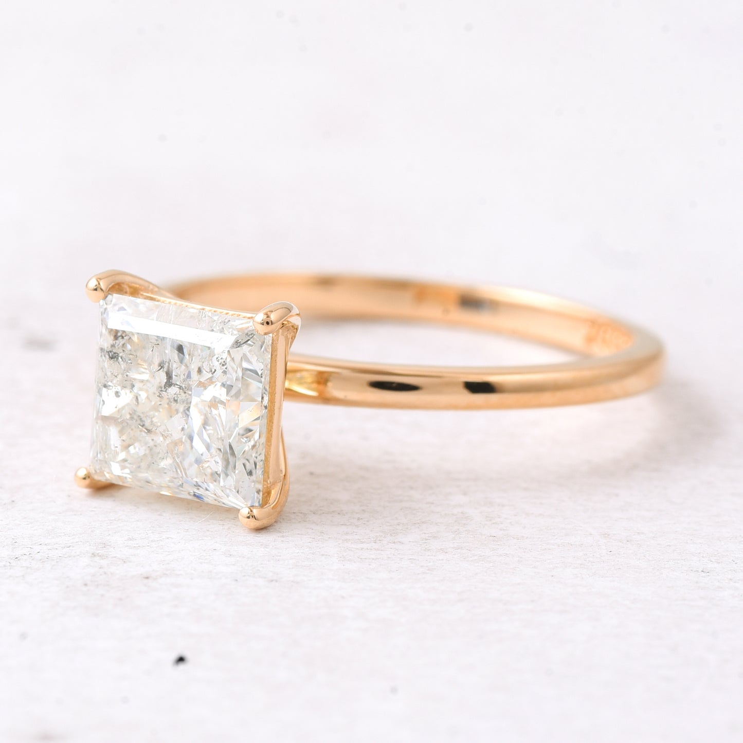 2.03 Ct Square Diamond 14K Gold Ring