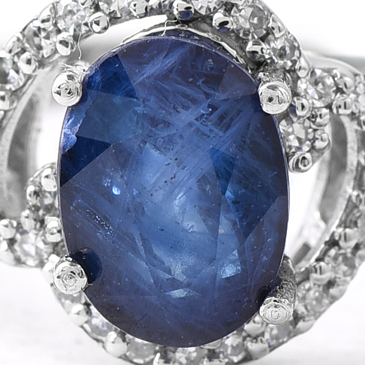 1.57 Ct Oval Sapphire 950 Platinum Ring