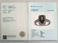 2.84 Ct Oval Mixed Cut Natural Green Sapphire 950 Platinum Ring