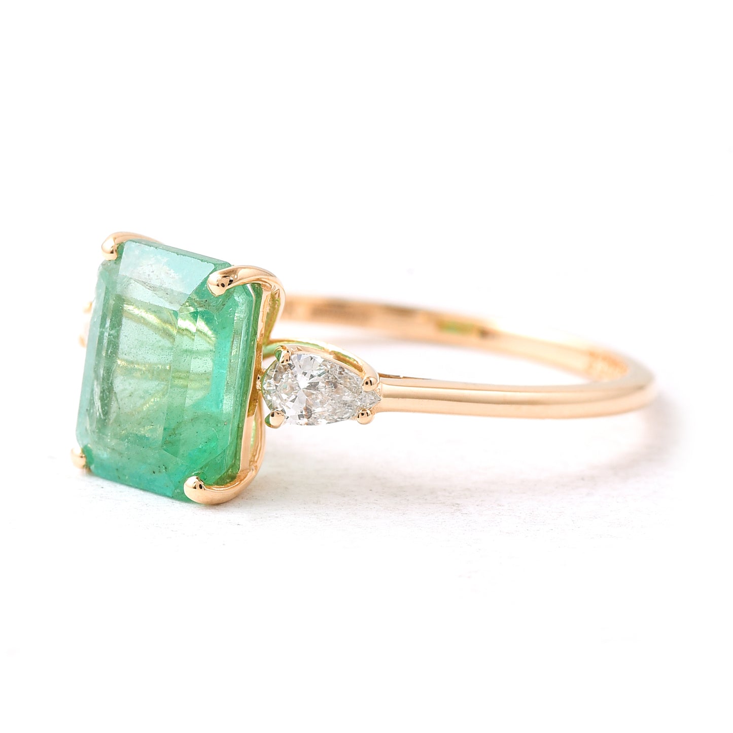 2.62 Ct Octagon Emerald 14K Gold Ring