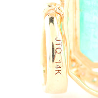 6.85 Ct Octagon Natural Emerald 14K Gold Pendant