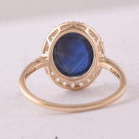 5.30 Ct Oval Sapphire 9K Gold Ring