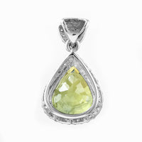 3.06 Ct Pear Mixed Cut Natural Green Sapphire 950 Platinum Pendant
