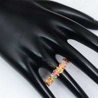 9.46 Ct Pear Multi Sapphire 14K Gold Ring