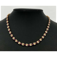 No Brand - 750 - Sapphire 4.60ct Diamond 0.53ct Necklace