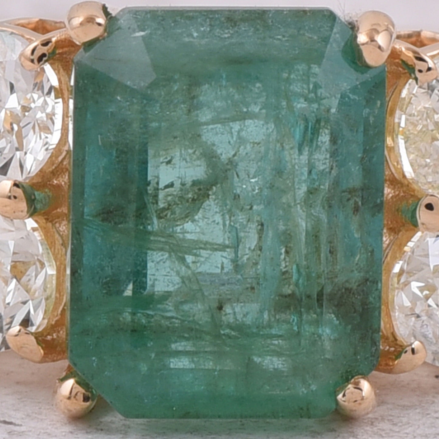 2.49 Ct Octagon Step Cut Natural Emerald 14K Gold Ring