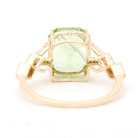 4.29 Ct Octagon Natural Eridot 14K Gold Ring