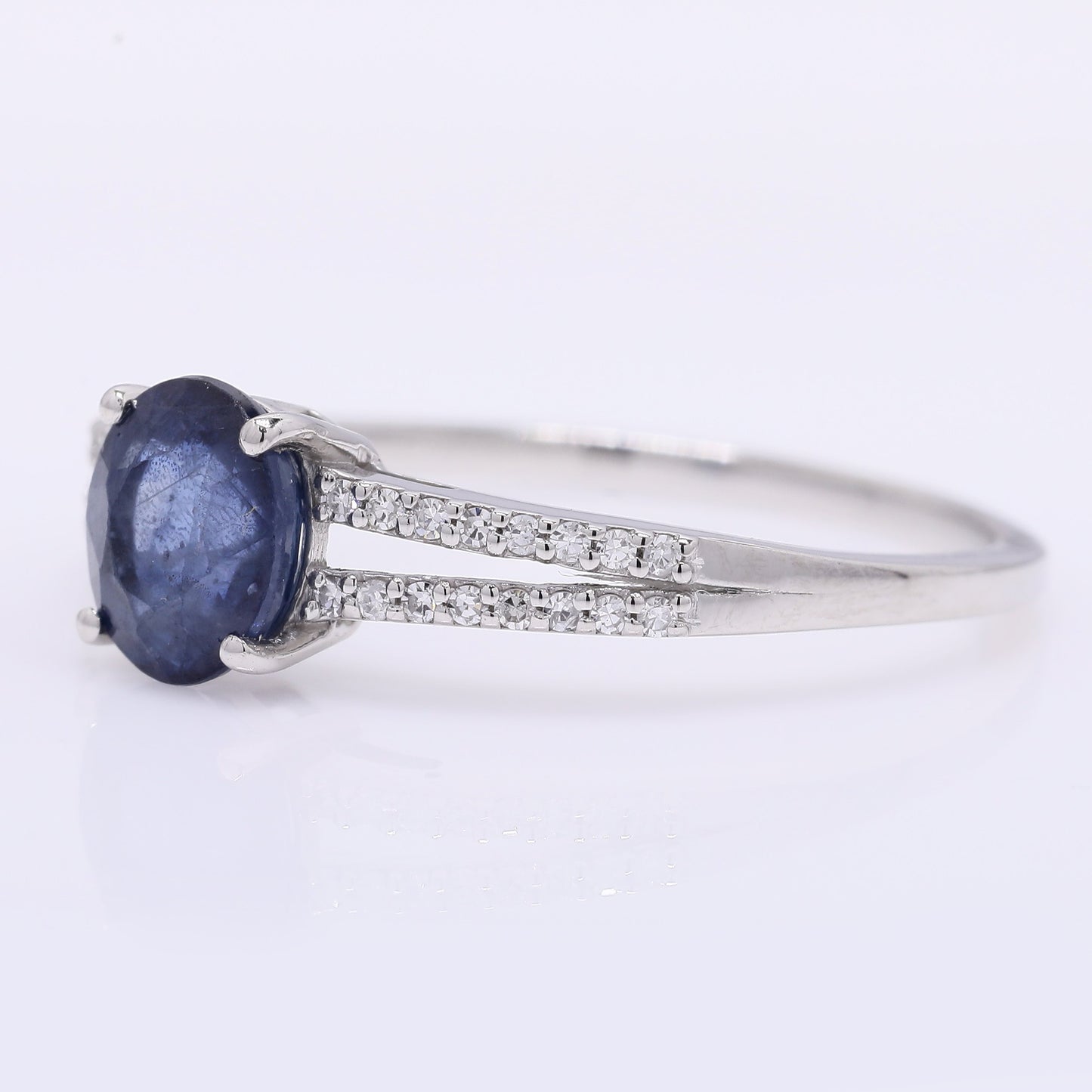 1.34 Ct Oval Mixed Cut Natural Sapphire 950 Platinum Ring